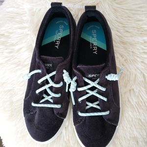 SPERRY Velour-Like Top-Sider Crest Vibe Black Slip-On Loafers--NEW!--7.5